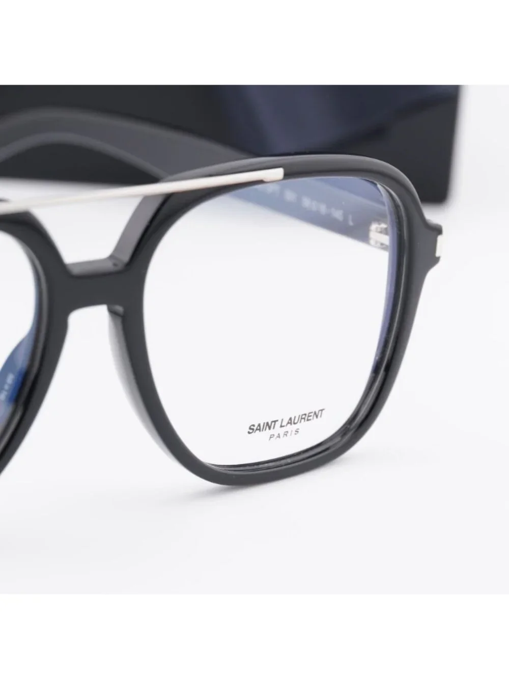 Saint Laurent SL545 OPT 001 Eyeglasses Shiny Black 58mm Square Frame